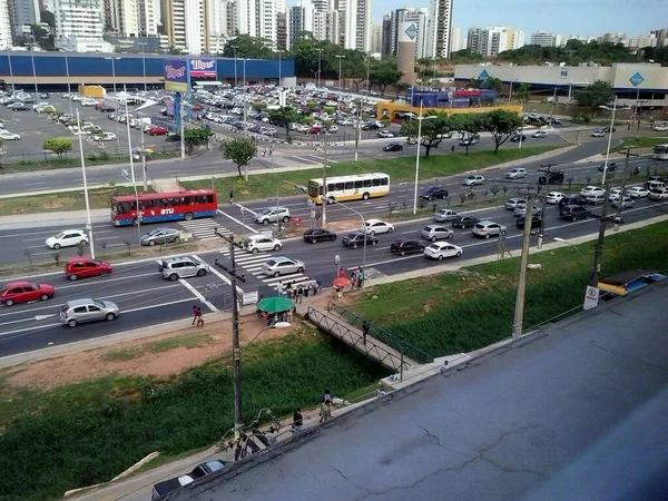 Salvador Bahia Brasilien März 2015 Luftaufnahme Der Avenida Acm Bei — Stockfoto