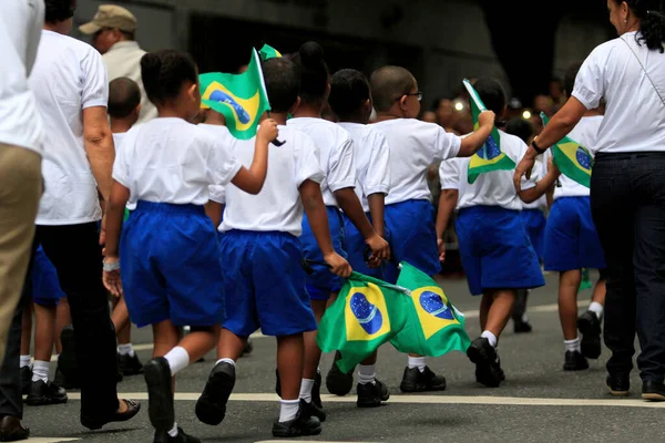 Salvador Bahia Brasil Septiembre 2014 Estudiantes Guardería Policia Militar Bahia —  Fotos de Stock