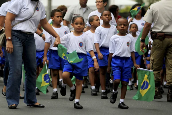 Salvador Bahia Brazil Settembre 2014 Durante Sfilata Independecia Brasil Nella — Foto Stock