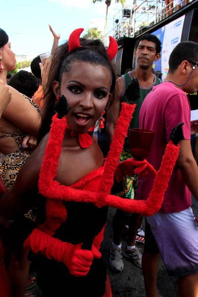 Salvador Bahia Brasil Setembro 2013 Pessoas São Vistas Durante Desfile — Fotografia de Stock