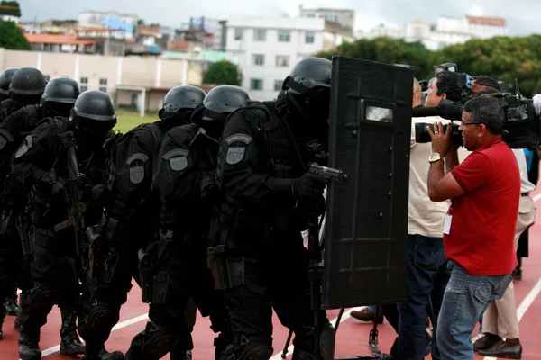 Salvador Bahia Brasil Agosto 2016 Militares Batalhão Operações Especiais Bope — Fotografia de Stock