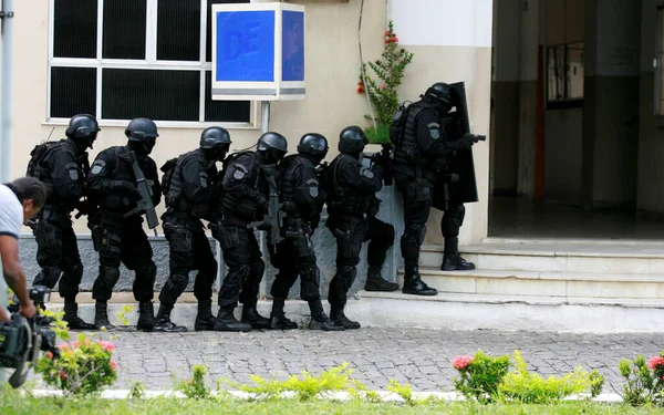 Salvador Bahia Brazilský Srpna 2016 Vojenský Personál Praporu Speciálních Operací — Stock fotografie