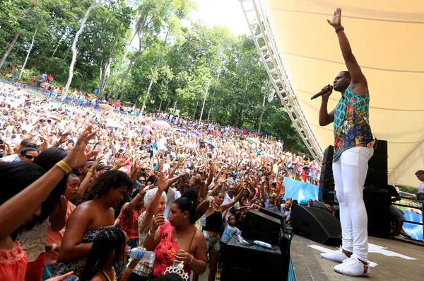 Salvador Bahia Brazil Augusztus 2016 Tatau Ének Zenekar Araketu Látható — Stock Fotó