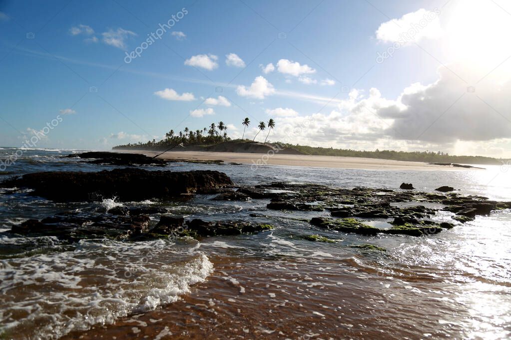 conde, bahia / brazil - september 9, 2012: view of barra do itariri beach, in the municipality of conde, north coast of bahia