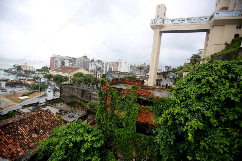 salvador, bahia / brazil - may 23, 2015: Lacerda Elevator in the Historic Center of the city of Salvador. The equipment connects the upper and lower city.