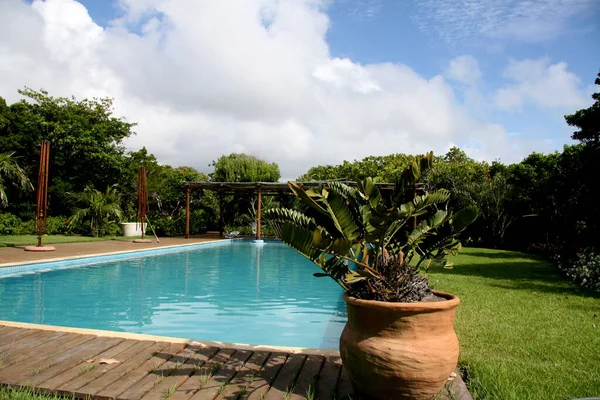 Porto Seguro Bahia Brasilien Jeneiro 2008 Schwimmbad Einem Strandhaus Stadtteil — Stockfoto