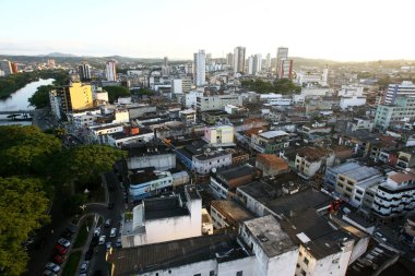 Itabuna, Bahia / Brezilya - 30 Ocak 2012: Bahia 'nın güneyindeki Itabuna şehrinin havadan görünüşü.