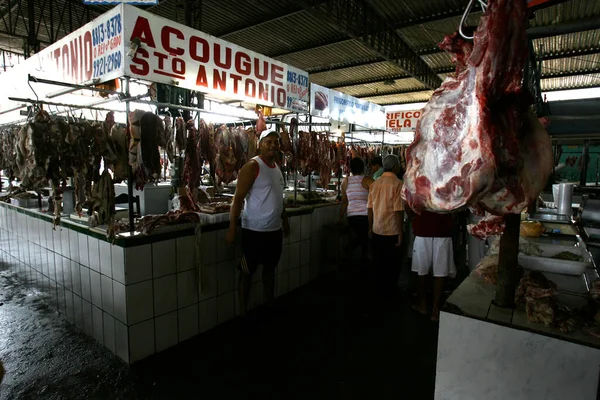 Itabuna Bahia Brazil November 2011 Bolvina Pork Meat Seen Hanging — стоковое фото