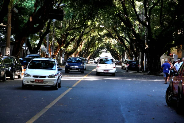 Salvador Bahia Brazil March 2013 Vehicles Seen Tree Lined Street — Stock Photo, Image