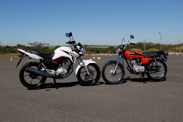 Campinas Sao Paulo Brasilien Juli 2013 Motorräder Der Marke Honda — Stockfoto