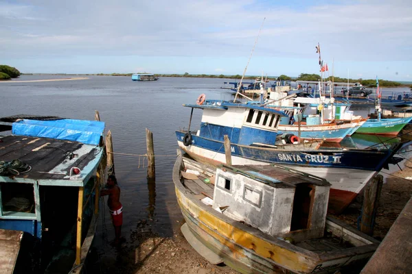 Santa Cruz Cabralia Bahia Brazil Ιανουαρίου 2008 Αλιευτικά Σκάφη Εμφανίζονται — Φωτογραφία Αρχείου