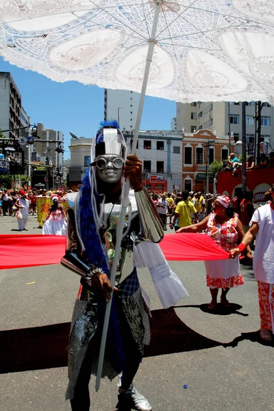Salvador Bahia Brasil Febrero 2013 Miembros Del Bloque Carnaval Cortejo —  Fotos de Stock