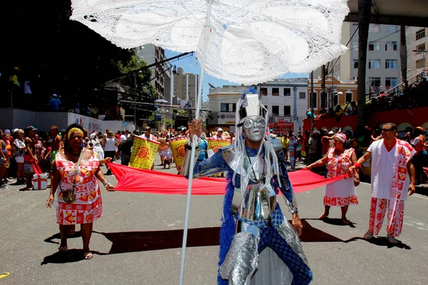 2013 Salvador Bahia Brazil February Members Carnival Block Cortejo Afro — 스톡 사진