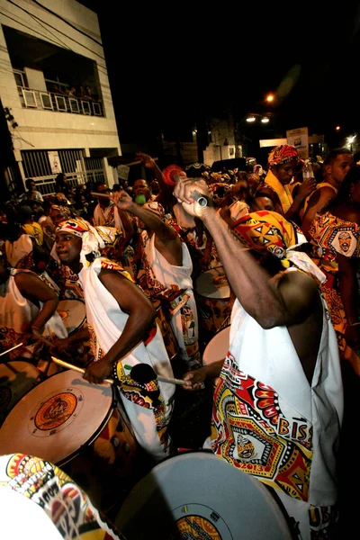 Salvador Bahia Brazil February 2013 Members Carnival Block Ile Aiye — Stock Photo, Image