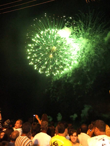 Porto Seguro Bahia Brasilien Januar 2010 Explosionen Von Feuerwerk Der — Stockfoto