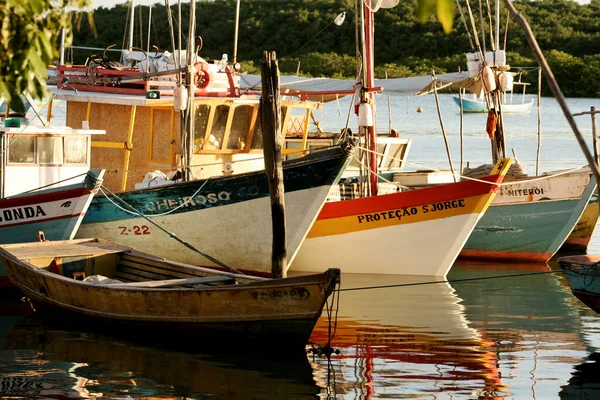 Porto Seguro Bahia Brazil Augustus 2008 Vissersboten Worden Gezien Haven — Stockfoto