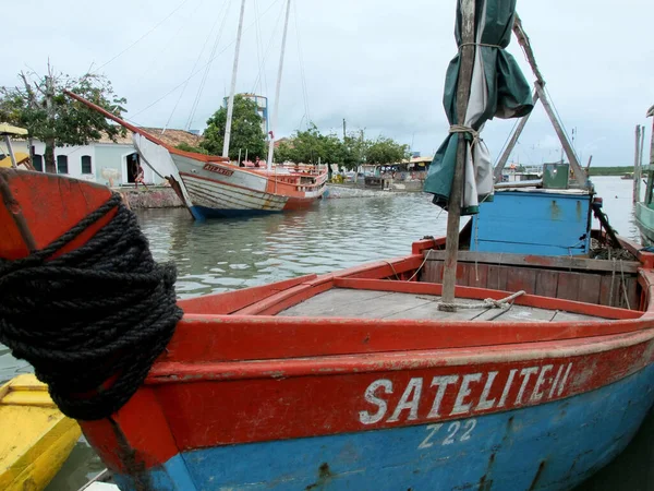 Porto Seguro Bahia Brazil Augusti 2008 Fiskebåtar Ses Hamn Staden — Stockfoto