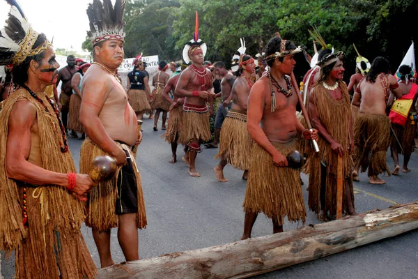 Porto Seguro Bahia Brazil April 2010 Pataxo Indians City Porto — 스톡 사진