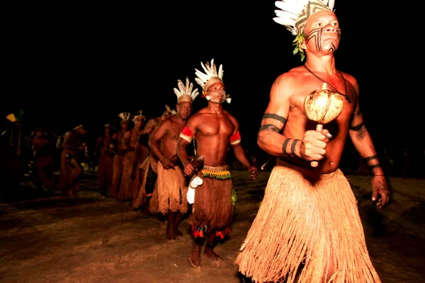 Santa Cruz Cabralia Bahia Brazil April 2010 Indians Pataxo Ethnic — Stock Photo, Image