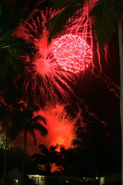 Porto Seguro Bahia Brasilien Januar 2010 Explosionen Von Feuerwerk Der — Stockfoto