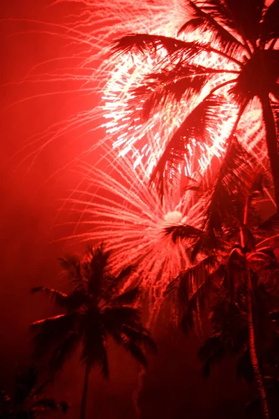 Porto Seguro Bahia Brazilština Ledna 2010 Výbuchy Ohňostroje Během Silvestra — Stock fotografie