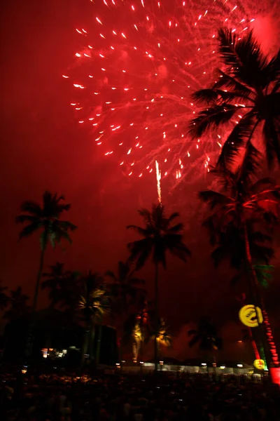 Porto Seguro Bahia Brasilien Januar 2010 Explosionen Von Feuerwerk Der — Stockfoto