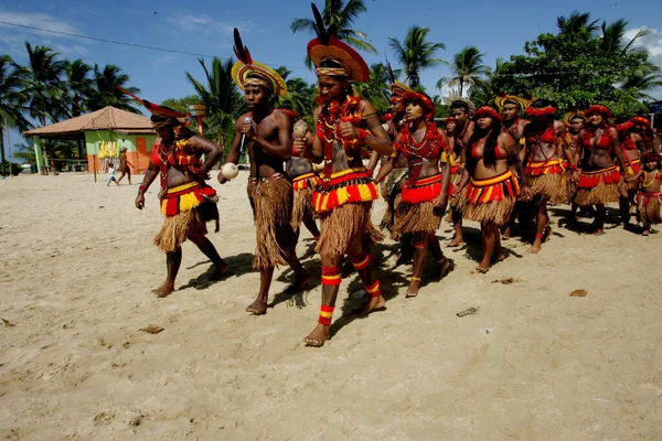 Santa Cruz Cabralia Bahia Brazil Aprile 2011 Gli Indiani Del — Foto Stock