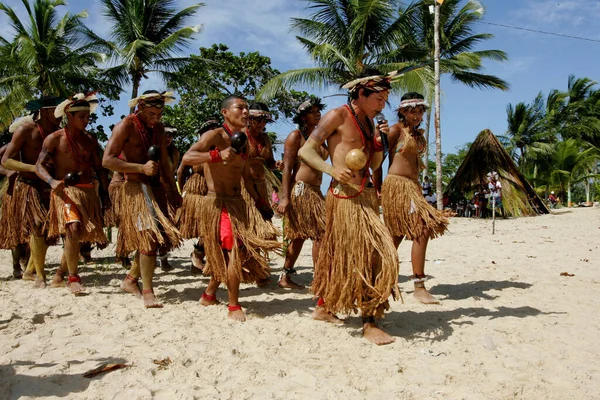 Santa Cruz Cabralia Bahia Brazil April 2011 Indians Pataxo Ethnic — 스톡 사진