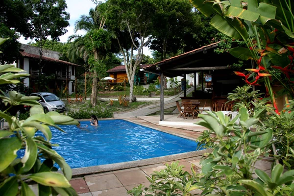 Porto Seguro Bahia Brasil Janeiro 2008 Vista Piscina Pousada Cidade — Fotografia de Stock