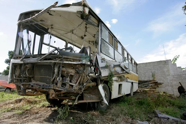 Itamaraju Bahia Brazil Maart 2011 Hardware Van Een Bus Vernietigd — Stockfoto