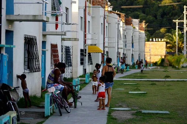 Salvador Bahia Brazilsko Září 2014 Lidé Jsou Vidět Blízkosti Bytových — Stock fotografie