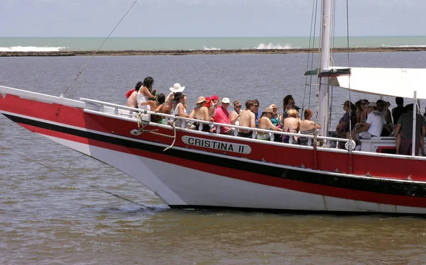 Porto Seguro Bahia Brasil Junho 2014 Escuna Vista Foz Rio — Fotografia de Stock