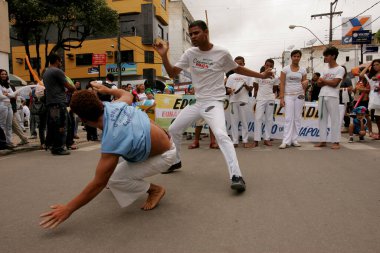 Eunapolis, Bahia / Brezilya - 24 Eylül 2010: Eunapolis 'teki Capoeira Roda' da insanlar görülüyor.