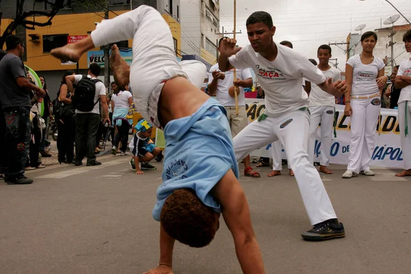 Eunapolis Bahia Brazilský Září 2010 Lidé Jsou Vidět Capoeira Roda — Stock fotografie