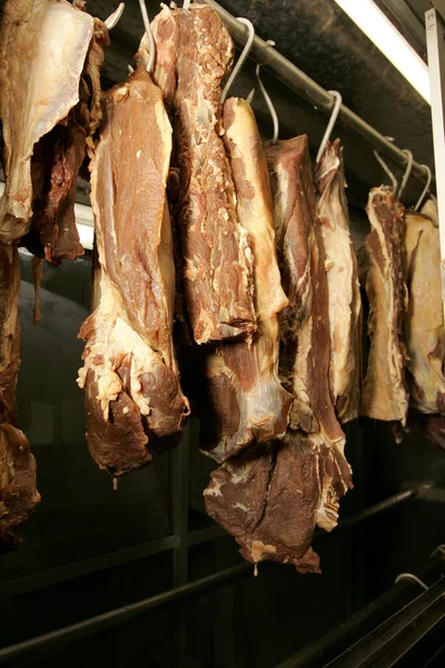 Itamaraju Bahia Brasil Noviembre 2010 Carne Salada Vende Una Feria — Foto de Stock