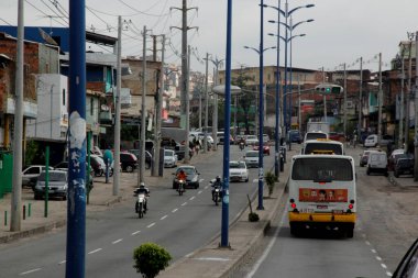 Salvador, Bahia / Brezilya - 4 Kasım 2012: Salvador şehrindeki Avenida Afranio Peixoto, namı diğer Suburbana,.