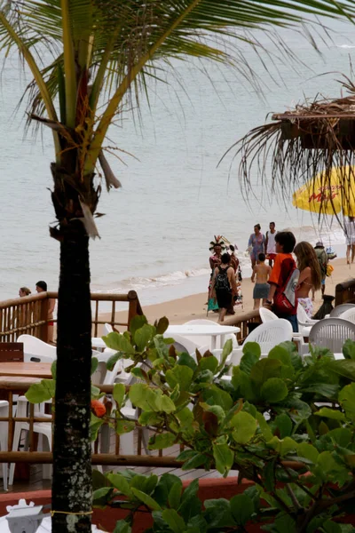 Porto Seguro Bahia Brazil Januari 2008 Mensen Zwemmen Een Strandje — Stockfoto