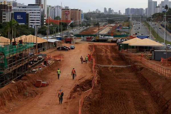 Salvador Bahia Brazil Janjanuary 2016 Будівництво Другої Лінії Метро Місті — стокове фото