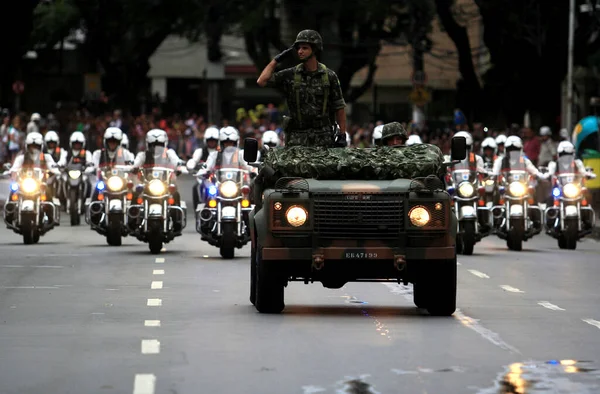 Salvador Bahia Brasil Septiembre 2014 Miembros Del Ejército Brasileño Son —  Fotos de Stock