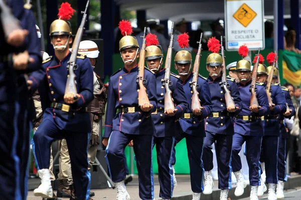 Salvador Bahia Brasil Septiembre 2014 Miembros Policía Militar Bahía Son — Foto de Stock