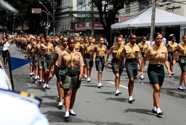 Salvador Bahia Brazilština Září 2014 Studenti Brazilské Vojenské Školy Byli — Stock fotografie