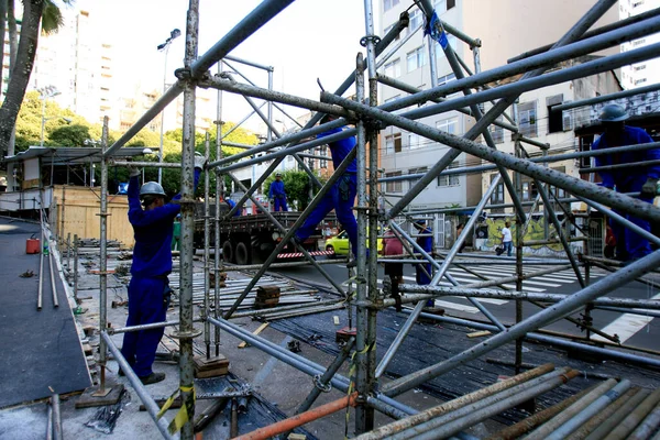 Salvador Bahia Barazil Marzo 2014 Los Trabajadores Trabajan Para Desmantelar — Foto de Stock