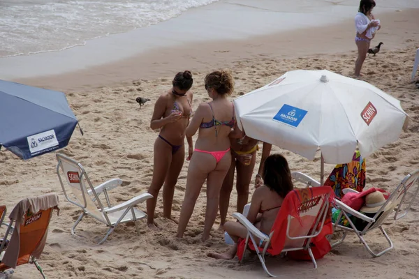 Salvador Bahia Brazil November November 2014 Women Seen Barra Beach — 图库照片