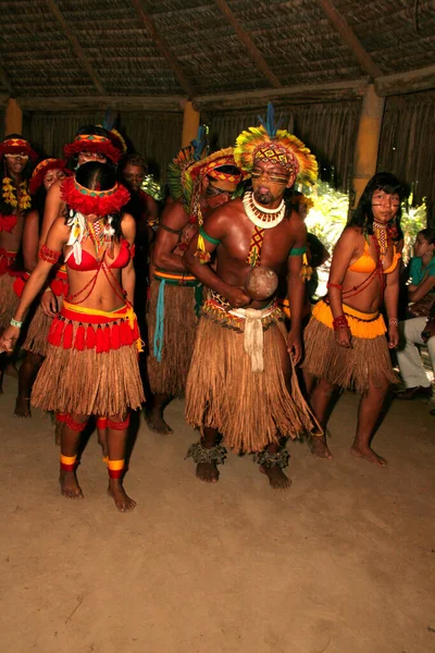 Porto Seguro Bahia Brazil April 2009 Pataxo Indians Seen Village — Stock Photo, Image