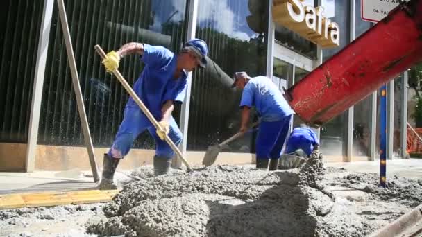 Salvador Bahia Brasil Septiembre 2020 Trabajadores Trabajando Renovación Calles Públicas — Vídeo de stock