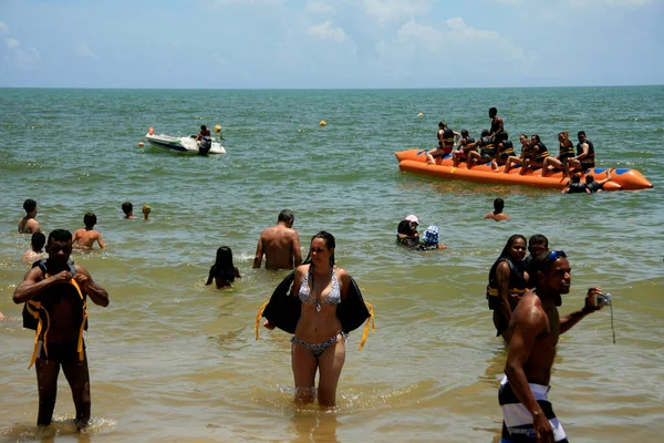 Porto Seguro Bahia Brasil Janeiro 2009 Pessoas São Vistas Bordo — Fotografia de Stock