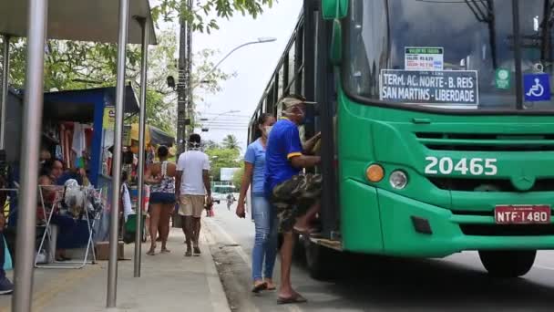 Salvador Bahia Brasil Dezembro 2020 Circulação Veículos Vias Públicas Cidade — Vídeo de Stock