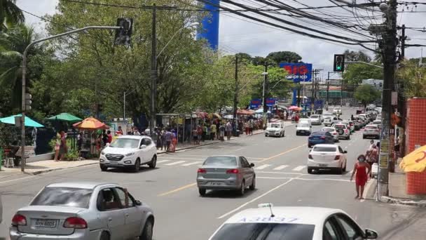 Salvador Bahia Brazil December 2020 Förflyttning Fordon Allmänna Vägar Staden — Stockvideo