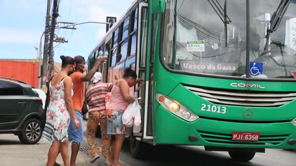 Salvador Bahia Brasil Dezembro 2020 Circulação Veículos Vias Públicas Cidade — Vídeo de Stock