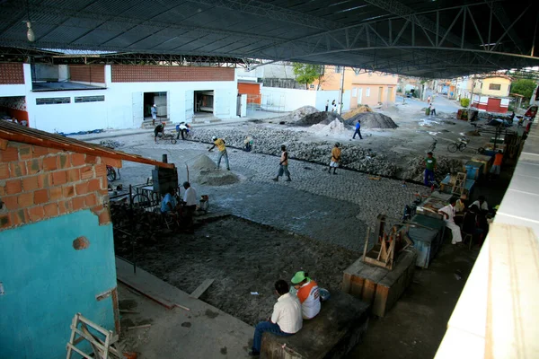 Eunapolis Bahia Brazil Φεβρουαρίου 2009 Εργαζόμενοι Ερευνώνται Κατά Την Κατασκευή — Φωτογραφία Αρχείου